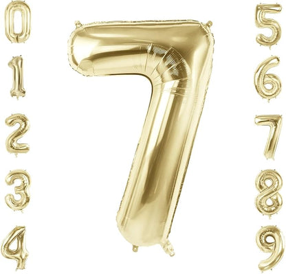 Number 7 Balloons for 7th Birthday Party Decorations, 40 Inch 0-100 Anniversary by Joycard