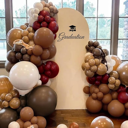 Burgundy Brown White Balloon Garland Arch Kit - Image 5