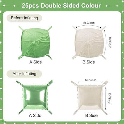 Mint and MilkWhite Square Foil Balloons 25 Pcs Metallic Mint and MilkWhite - Image 7
