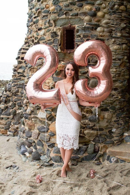 30 Balloon 40 inch Pearl Pink Number Balloons - Image 5