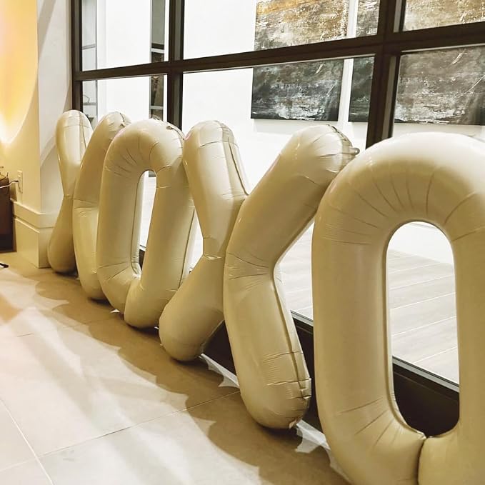 Letter Balloon 40Inch Cream White Big Alphabet Balloons Letter K | Giant Foil - Image 4