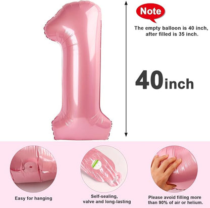 10 Balloon Number 40 Inch Pastel Pink Balloons - Image 6