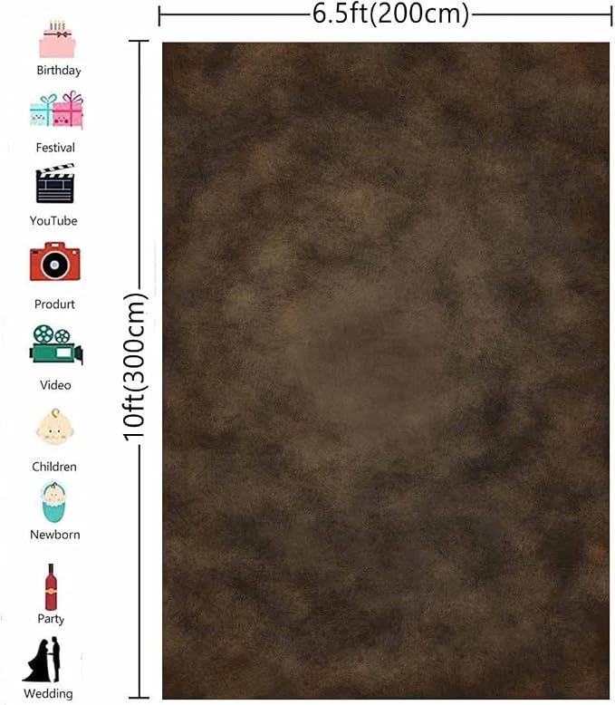 6.5x10ft Dark Brown Mottled Texture Photography Backdrop - Image 4