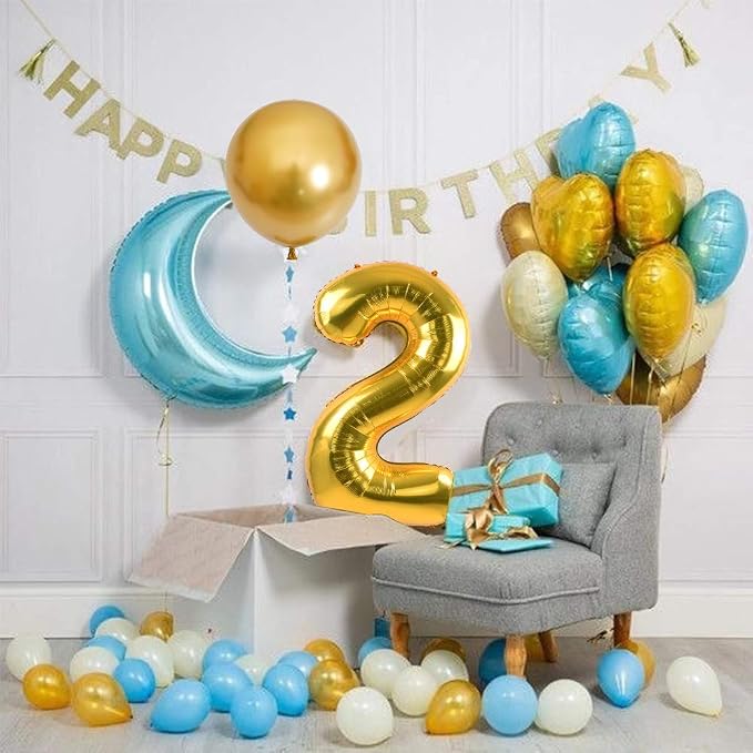 TONIFUL 40 Inch Gold Number 0 Balloons Large Foil Birthday Decorations | Gold 0 - Image 6