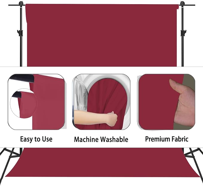 Burgundy Photography Backdrop for Photoshoot, Fabric 5x7ft | Versatile Studio - Image 6