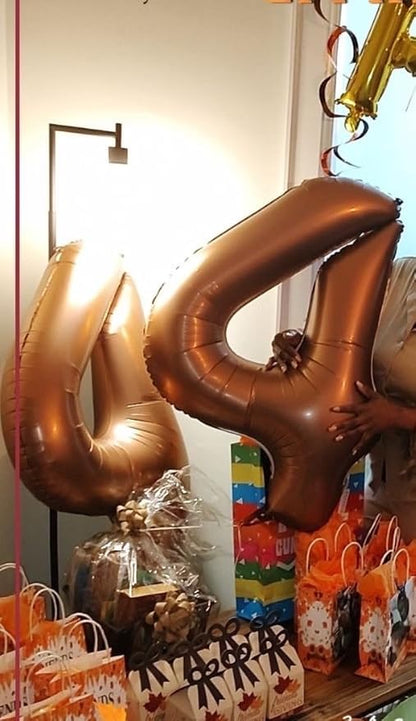 Number Balloons 40 Inch Coffee 4 Balloon - Image 2