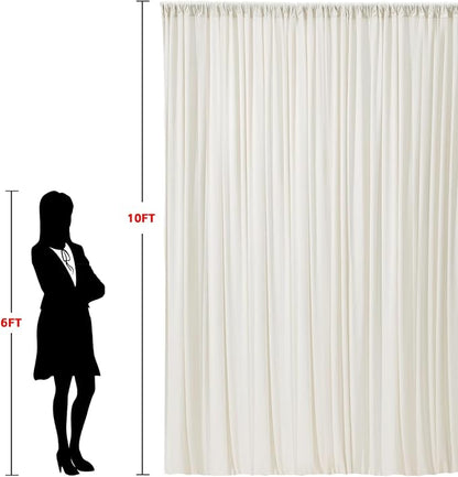 20x10ft Wrinkle Free Ivory Backdrop Curtain - Image 9