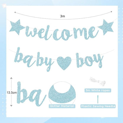 Baby Boy Shower Decorations - 3M Long Welcome Banner - Image 2