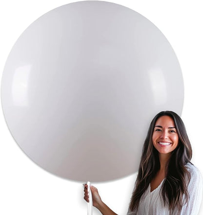 PartyWoo White Balloons 4pcs Matte 36 Inch Large Jumbo Giant Latex Balloons | by PartyWoo