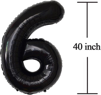 Black 16 Number Balloons Giant Jumbo Number 16 Foil Mylar Balloons - Image 3