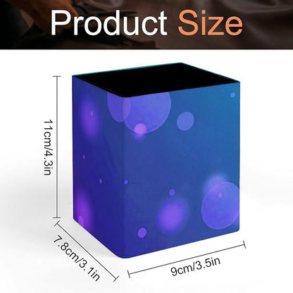 Square Pens Pencils Holder Cup PU Leather Desktop Stationery Organizer Case New - Image 2