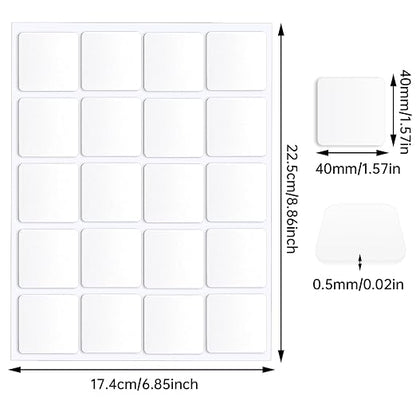 JANYUN 140 Pcs Double Sided Sticky Dots, 40 mm Square Putty Sticky Tack | Clear - Image 2