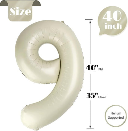 Cream Number 9 Balloon 40 Inch - Image 5