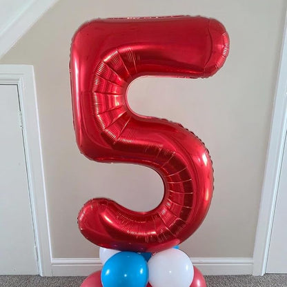 Red 0 Number Balloons, 40 Inch 0 Balloons Foil Mylar Helium Big Red 0 Balloon - Image 3