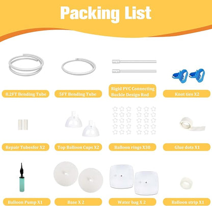 Bazen 2 Pack Arch Stand Balloon White 8.2FT&5FT Bending Half Arch Stand. | - Image 3