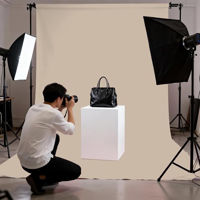 Beige Photography Backdrop for Photoshoot, Fabric 6x9ft | Polyester Studio - Image 4
