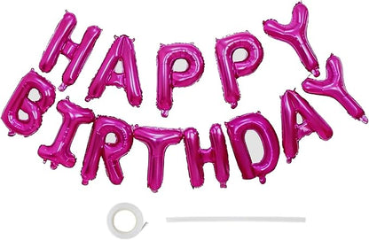 16" Happy Birthday Foil Letter Balloons Banner Set | Alphabet Balloons by EHCBHG