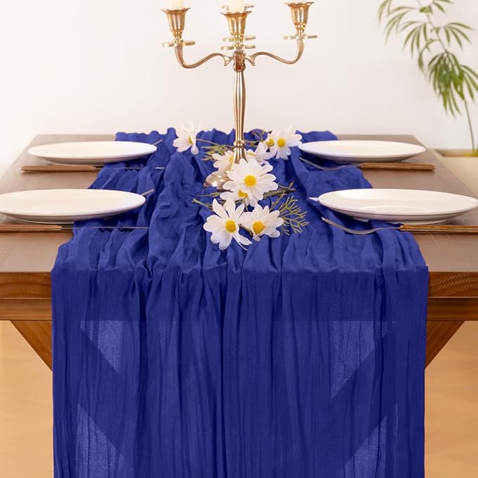 Cheesecloth Table Runner Summer Boho Wedding Birthday Party Home Decor | Royal - Image 6