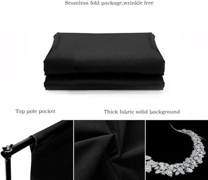 Background Solid Black Backdrop Muslin Portrait Background Screen - Image 6