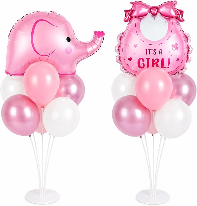 Elephant Baby Shower Decorations Party Balloons Stand Kit 2 Sets by Naozinebi