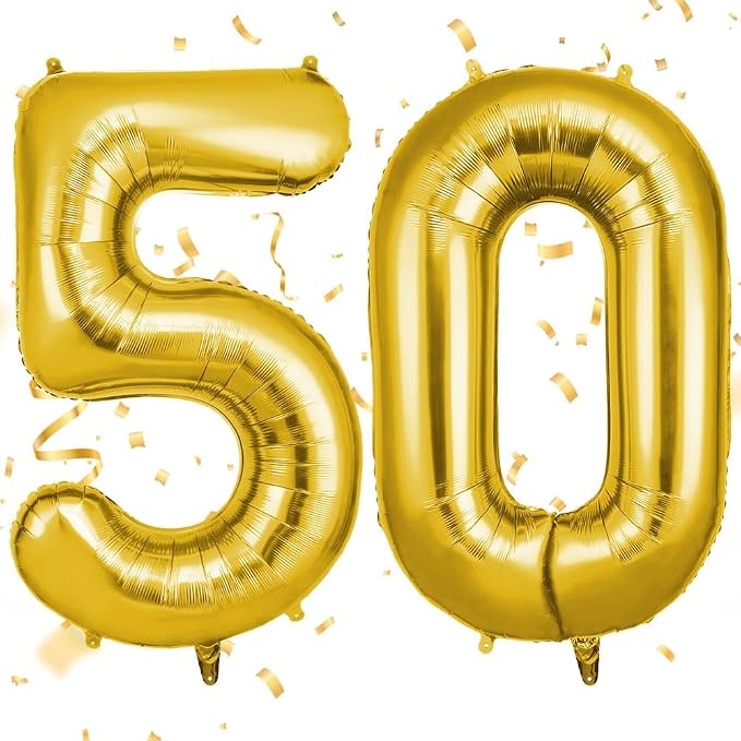 OFFCUP 40 Inch Gold Number 50 Balloon by OFFCUP