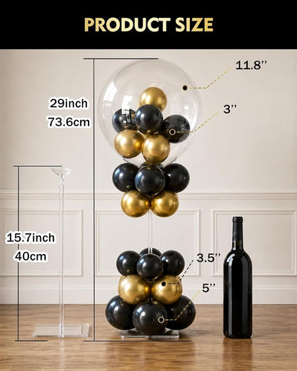 Pro Series Clear Acrylic Balloon Stand Kit Set of 6, 15.75 Inch Reusable - Image 3
