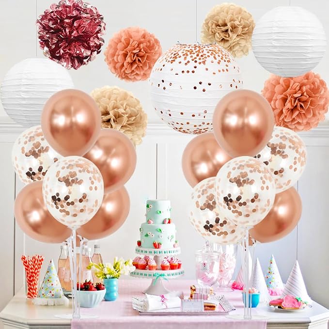 TONIFUL 4 Set Rose Gold Balloons Stand Balloon Centerpiece - Image 5