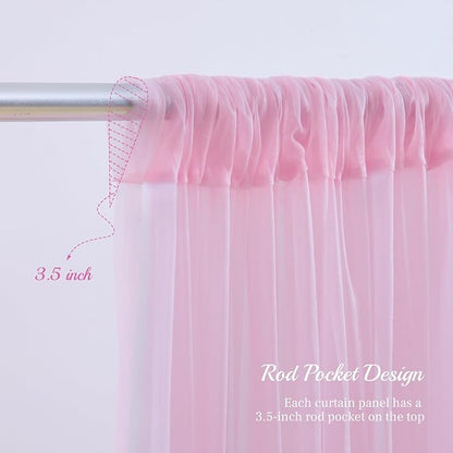 20x10ft Baby Pink Tulle Backdrop Curtain - Image 5