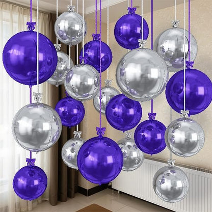 Purple Silver Round Foil Balloons by Togvu