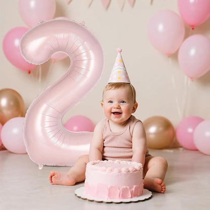 Light Pink Number 25 Balloon, 40 Inch Giant Mylar Number Balloons, Large Foil - Image 7