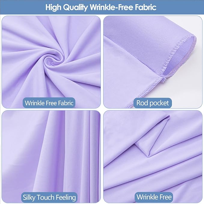 10x10ft Wrinkle Free Lavender Backdrop Curtain - Image 5