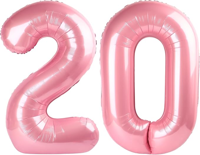 20 Balloon Number 40 Inch Pastel Pink Balloons by Mluchee