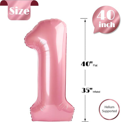 Pearl Pink Number 1 Balloon 40 Inch - Image 5