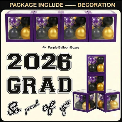 Black and Purple Graduation Decorations Class of 2026 - Image 4