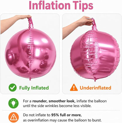 Pink Blue Round Foil Balloons - Image 3
