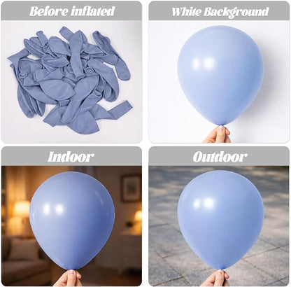 Voircoloria 105pcs Dusty Blue Party Latex Balloons, 12inch | - Image 3