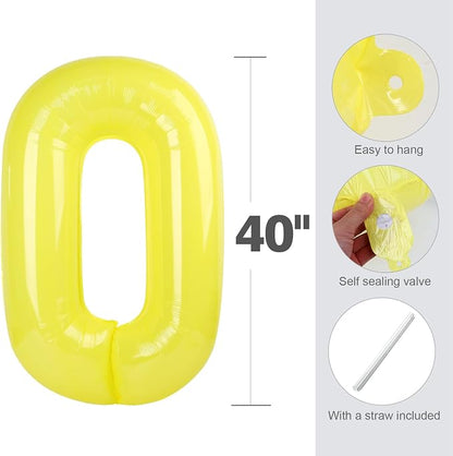 4 Balloon 40 inch Yellow Number Balloons - Image 5