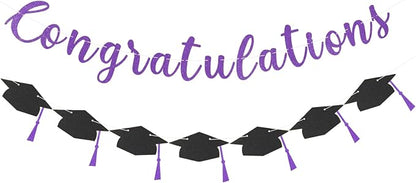 Class of 2026 Graduation Decorations Pre-Strung Glitter Congratulations Banner by Unknown