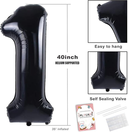 40 inch Number Balloon 0-9 Black Large Number 9 Balloons, Digital Balloons - Image 6