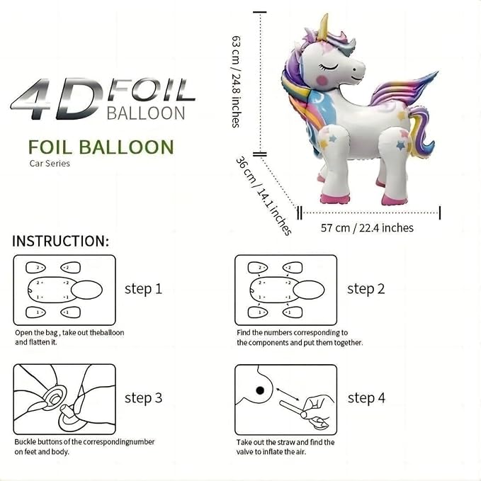 5 Pcs Self Standing Unicorn Balloons - Image 5
