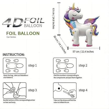 5 Pcs Self Standing Unicorn Balloons - Image 5