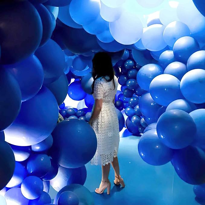 PartyWoo Pearl Blue Balloons 140pcs Sky Blue Color 18 12 10 5 Inch | 18 12 10 5 - Image 6