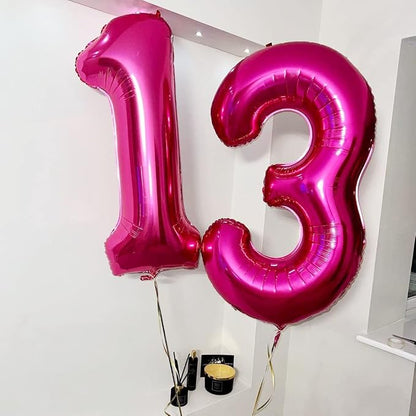3 Balloon Number Hot Pink 3 Birthday Balloon 40 inch Foil Mylar Large 3 Balloon - Image 3