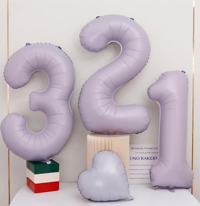 Pastel Purple 0 Number Balloons, 40 Inch Light Purple 0 Balloons Large Helium - Image 2