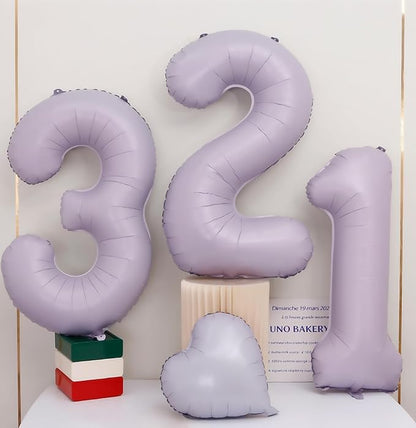 Pastel Purple 0 Number Balloons, 40 Inch Light Purple 0 Balloons Large Helium - Image 2