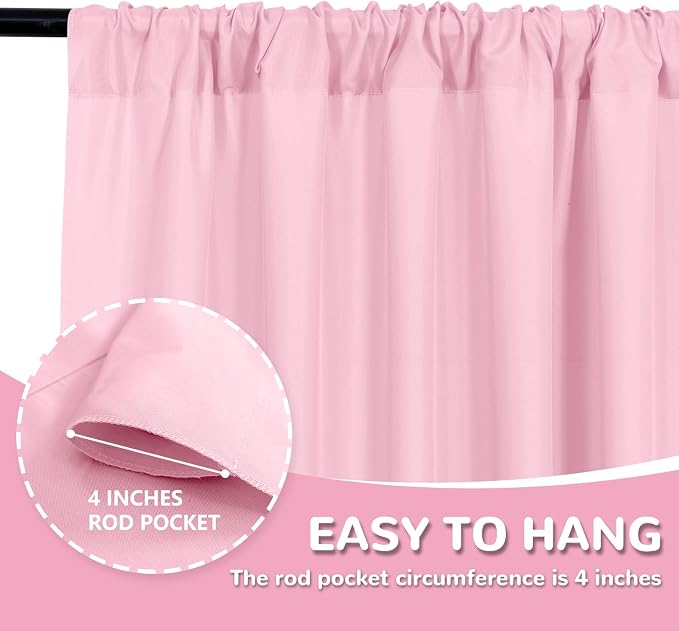 Pink Backdrop Curtain for Parties Baby Shower Pink Photo Curtains - Image 5