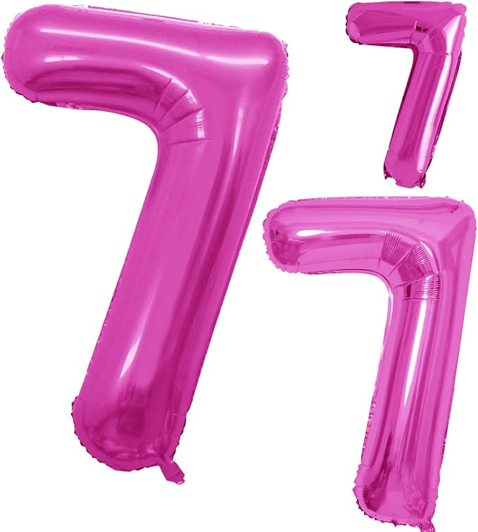 Pink Foil Balloons Number 7, Huge Number Balloons by GOER