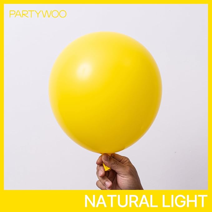 PartyWoo Yellow Balloons 101pcs Yellow Latex Helium Balloons 12 Inch | Birthday - Image 2