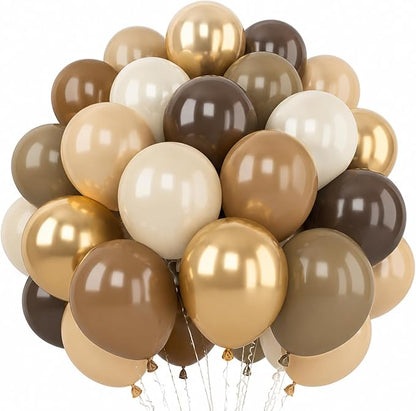 Brown Balloons 12 Inch Dark Light Brown Coffee Tan Beige Gold Latex Balloon | by TAOYE