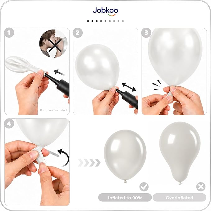 Jobkoo Pearl White Balloons 12 Inch 50Pcs Wedding Bridal Engagement Balloon | - Image 5